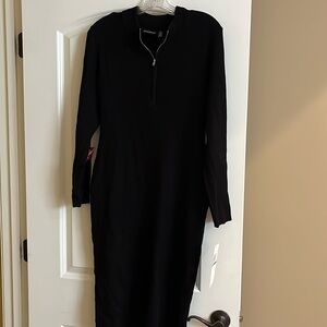 Nina Leonard black knit dress
